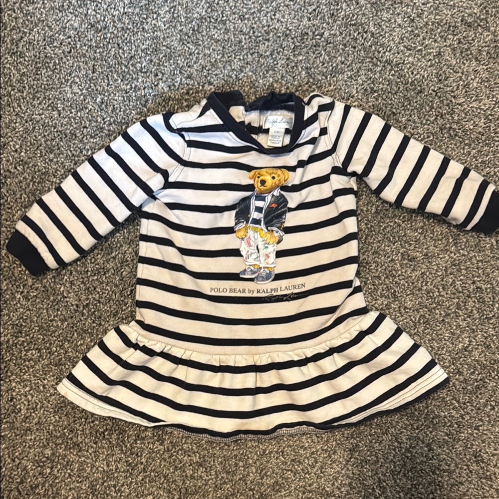 Ralph Lauren Kids Striped Dress - Navy and White